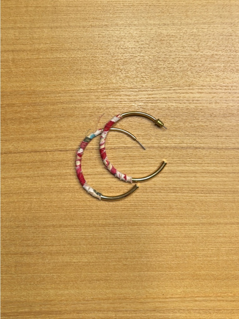 Uncommon James Gold Hoop Earrings with Red Floral Wrap - Women Jewelry